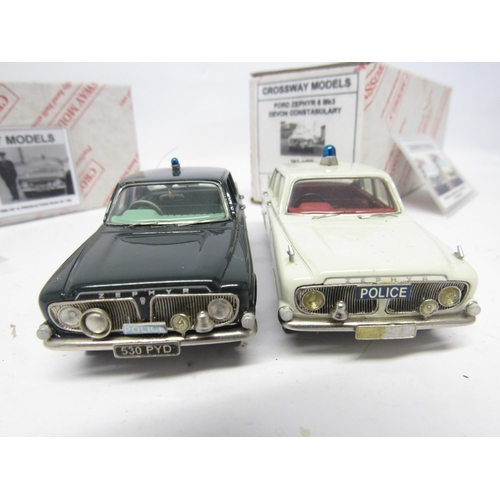 9460 - Two boxed Crossway Models limited edition diecast model police cars to include CS16 Ford Zephyr 6 Mk... 