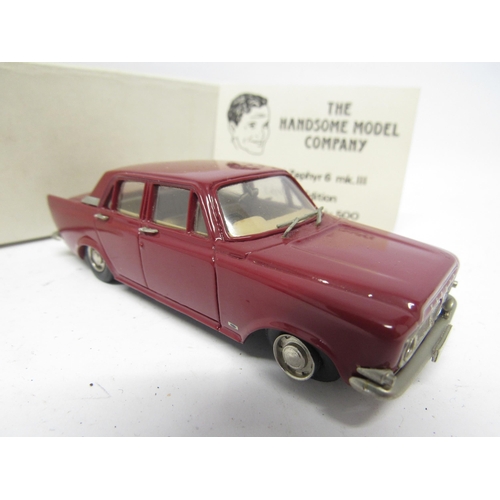 9482 - A boxed The Handsome Model Company limited edition diecast no.1 Ford Zephyr 6 Mk III in red with bei... 