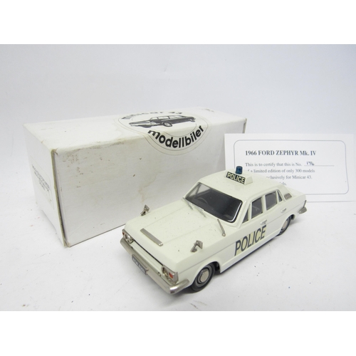 9480 - A boxed Minicar 43 (Pathfinder) limited edition 1966 Ford Zephyr Mk IV police car in white with blac... 