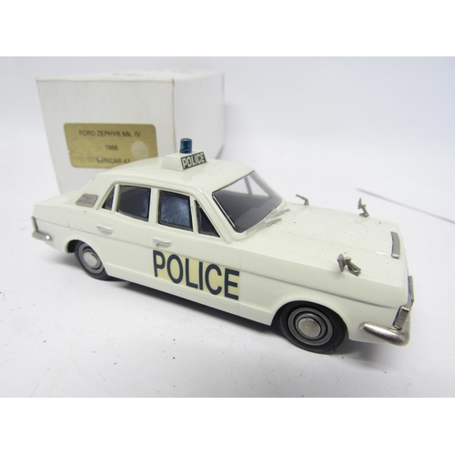 9480 - A boxed Minicar 43 (Pathfinder) limited edition 1966 Ford Zephyr Mk IV police car in white with blac... 