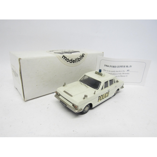 9479 - A boxed Minicar 43 (Pathfinder) limited edition 1966 Ford Zephyr Mk IV police car in white with blac... 