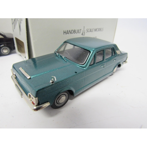 9478 - Two Minicar 43 (Pathfinder) limited edition 1966 Ford Zephyr Mk IV diecast model cars, one in dark p... 