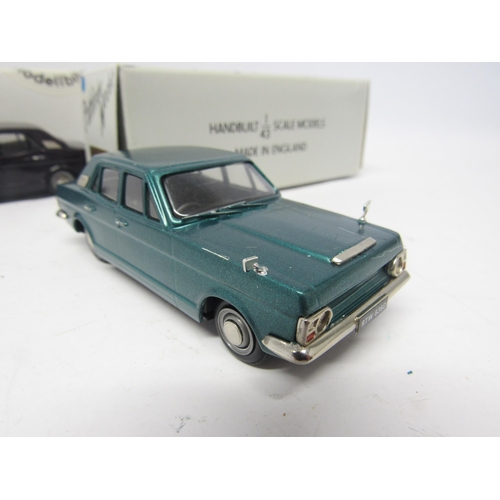 9478 - Two Minicar 43 (Pathfinder) limited edition 1966 Ford Zephyr Mk IV diecast model cars, one in dark p... 