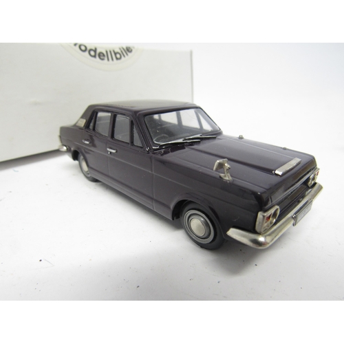 9478 - Two Minicar 43 (Pathfinder) limited edition 1966 Ford Zephyr Mk IV diecast model cars, one in dark p... 