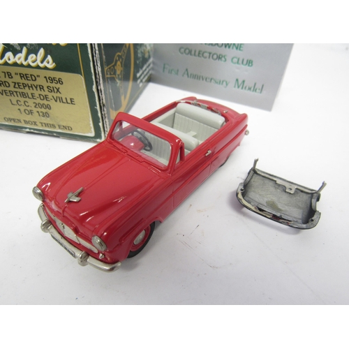 9486 - Two boxed Lansdowne Models (Brooklin) LDM7B 1956 Ford Zephyr Six Convertible-De-Ville diecast model ... 