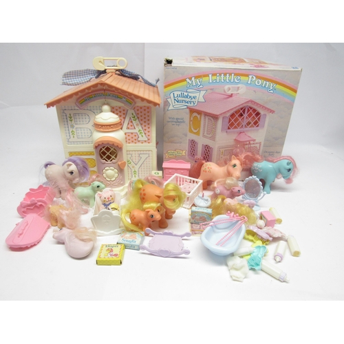 9043 - Two boxed Hasbro My Little Pony play sets to include #4884 Lullabye Nursery and #4885 Show Stable, t... 