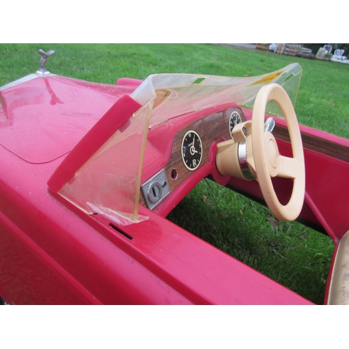 9141 - A 1980s Sharna for Triang Rolls Royce Corniche pedal car with electric motor, red moulded plastic bo... 