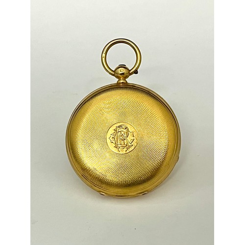 5068 - JOHN CASHMORE: A 19th Century 18ct gold full hunter pocket watch, fusee driven movement with English... 