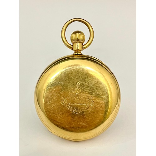 5089 - CHARLES FRODSHAM: An early 20th Century 18ct gold half hunter pocket watch, English lever escapement... 