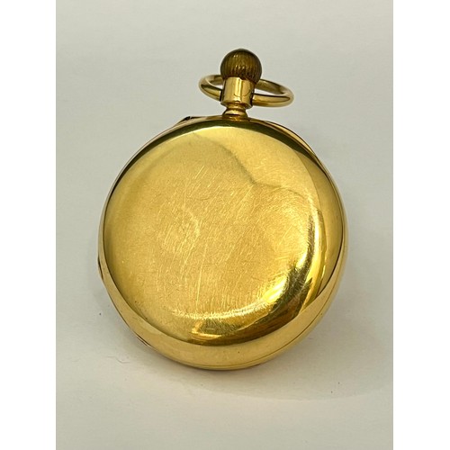 5066 - HUNT & ROSKELL: A late 19th Century 18ct gold full hunter pocket watch, gilt frosted full plate move... 