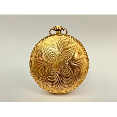 5033 - An early 19th Century gold open-faced Swiss pocket watch, pierced circular balance cock, enamel conv... 