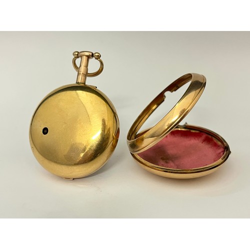 5055 - GEORGE WATSON OF LONDON: An early 19th Century 18ct gold pair cased pocket watch, fusee driven movem... 