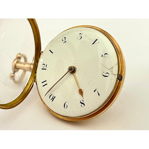 5055 - GEORGE WATSON OF LONDON: An early 19th Century 18ct gold pair cased pocket watch, fusee driven movem... 