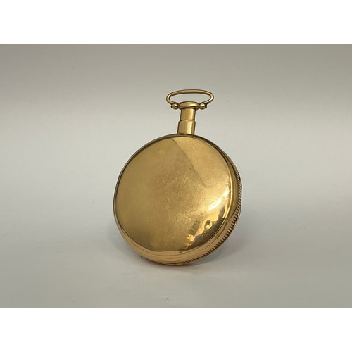 5073 - An early 19th Century Continental 18k gold repeating pocket watch, skeletonised dial with Arabic num... 