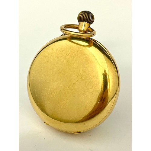 5034 - ROBERT LINFORD & SON OF NORWICH: An early 20th Century 18ct gold open-faced pocket watch, three-quar... 