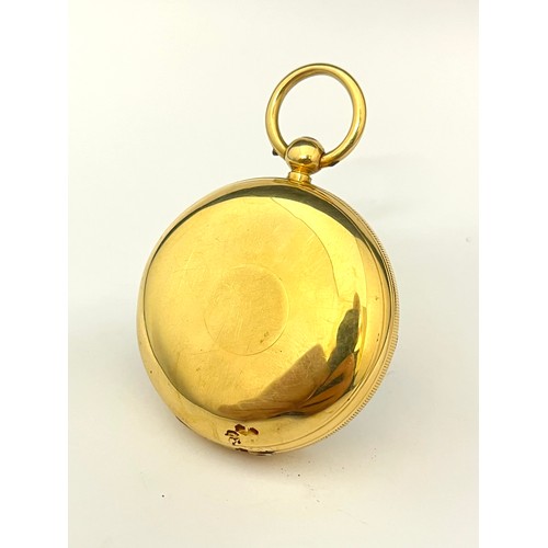 5035 - J.W. BENSON OF LONDON: A 19th Century 18ct gold open-faced pocket watch, fusee driven with English l... 