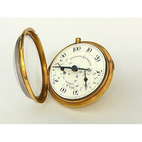 5135 - SPENCER & PERKINS OF LONDON: A George III gilt-metal cased pedometer or 