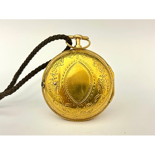 5054 - THOMAS FARRER OF SAXMUNDHAM, SUFFOLK: A George III 18ct gold pair cased pocket watch, fusee driven w... 