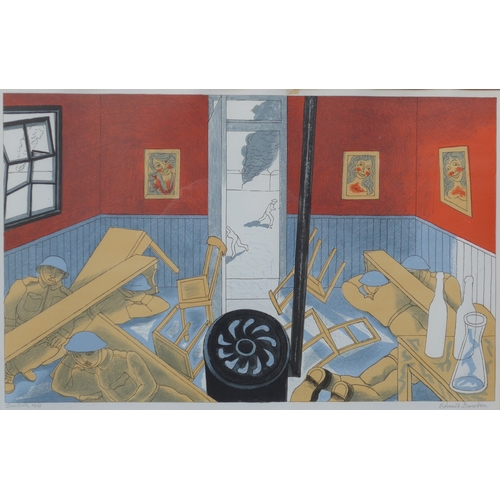 6083 - EDWARD BAWDEN (1903-1989) 'Dunkirk' - A framed and glazed lithograph on wove paper, 1986. Pencil sig... 