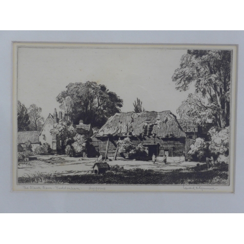 6057 - LEONARD RUSSELL SQUIRRELL RE,RI,RWS (1893-1979) Two framed and glazed etchings - drypoint 'The Black... 