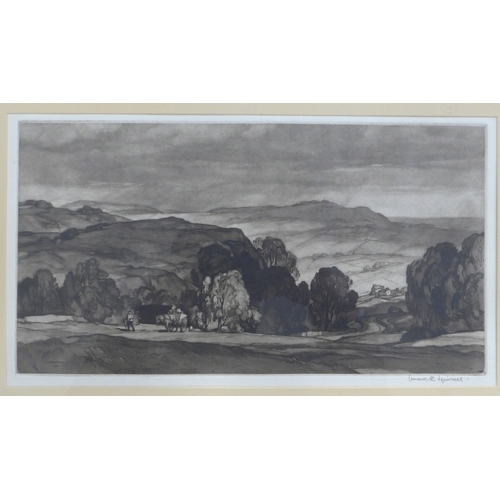 6055 - LEONARD RUSSELL SQUIRRELL RE,RI,RWS (1893-1979) Two framed and glazed etchings - 'Glen Coe and the I... 