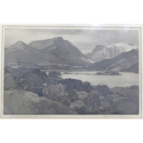 6055 - LEONARD RUSSELL SQUIRRELL RE,RI,RWS (1893-1979) Two framed and glazed etchings - 'Glen Coe and the I... 