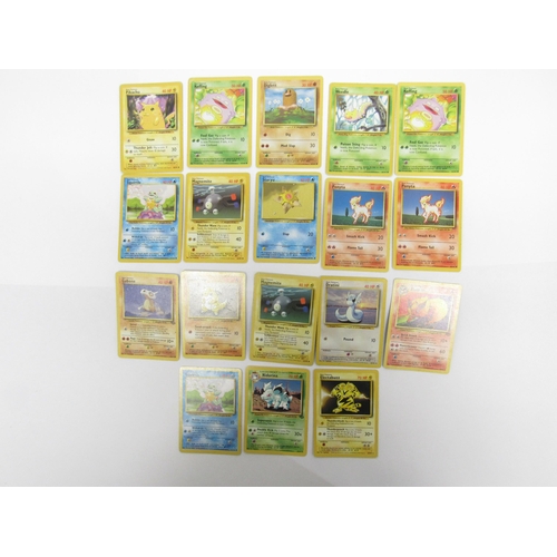 9049 - A collection of vintage Pokémon TCG cards, comprising fifty-two character cards, nineteen energy car... 