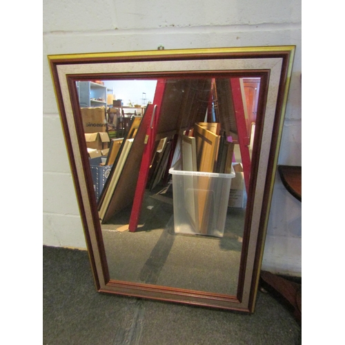 1030 - A modern wall mirror, plate size 74cm x 49cm, framed