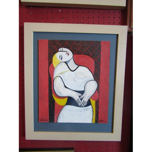 1042 - CYRIL JOHN BROMLEY: two oil on boards depicting copies of Picasso works, including 