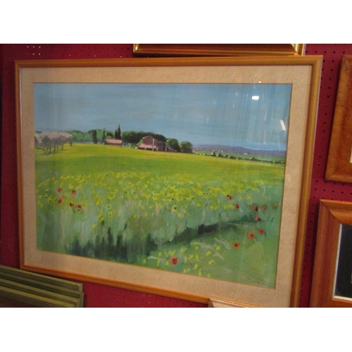 1065 - PATRICK WEBBS (XX) A framed and glazed pastel on paper, Farm near Viterbo, Italy. Signed lower right... 