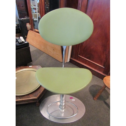 1086 - A pair of Arrmet alloy framed stools designed by Robby Cantarutti, upholstery worn