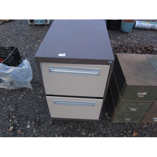 3398 - A two drawer metal filing cabinet