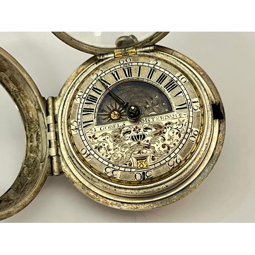 5273 - I GOBELS OF AMSTERDAM: An 18th Century Dutch silver pair cased pocket watch thought to be by Jan Gob... 