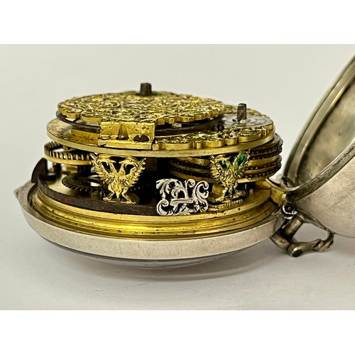 5273 - I GOBELS OF AMSTERDAM: An 18th Century Dutch silver pair cased pocket watch thought to be by Jan Gob... 