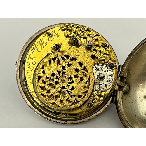 5262 - MASSY OF LONDON: A late 17th / early 18th Century tortoiseshell and silver Piqué work pair cased poc... 