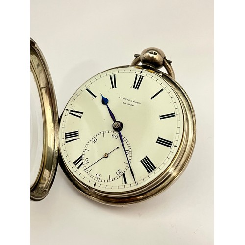 5168 - GEORGE YONGE & SON OF LONDON: A 19th Century silver cased open-faced chronometer pocket watch, ename... 