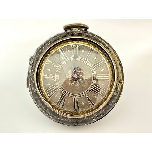 5271 - SIGNED FRA. COLMAN, IPSWICH: A late 17th Century silver pair cased pocket watch, the outer case with... 