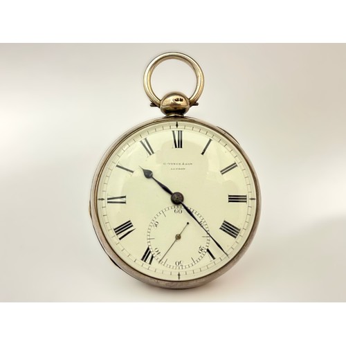 5168 - GEORGE YONGE & SON OF LONDON: A 19th Century silver cased open-faced chronometer pocket watch, ename... 