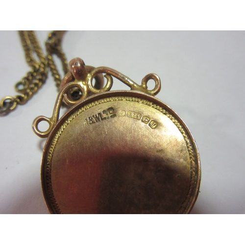 1386 - A 9ct gold Masonic medallion on ball and link metal chain