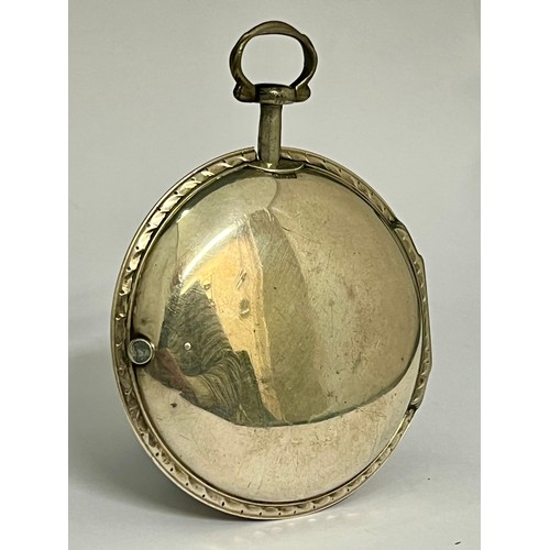 5225 - GEORGE PRIOR OF LONDON: An early 18th Century silver and tortoiseshell triple cased pocket watch, en... 