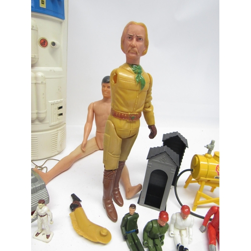 9215 - A collection of vintage playworn action figures, accessories and spares including Denys Fisher Six M... 