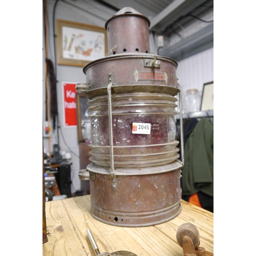 2045 - A copper ships red signal lantern