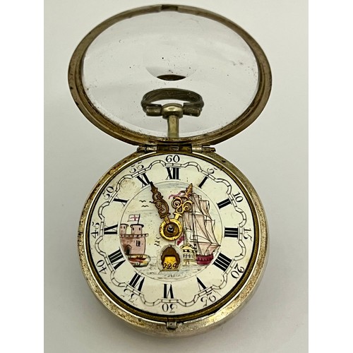 5217 - JOHN WILTER OF LONDON: An 18th Century silver and tortoiseshell triple cased pocket watch, inner cas... 