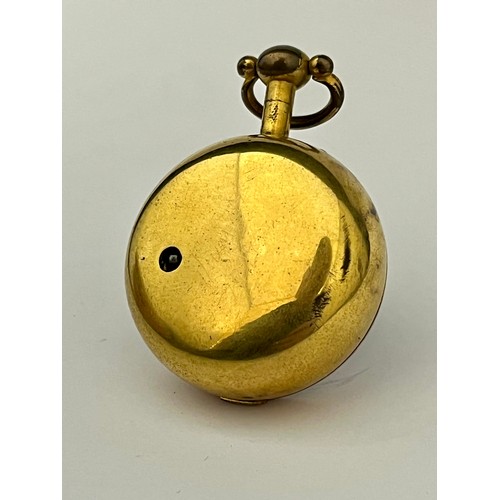 5230 - JOHN CHAPMAN OF LOUGHBOROUGH: An 18th Century gilt metal pair cased pocket watch, the rear of outer ... 