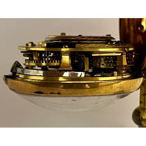 5230 - JOHN CHAPMAN OF LOUGHBOROUGH: An 18th Century gilt metal pair cased pocket watch, the rear of outer ... 