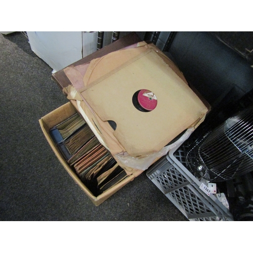 1566 - A box of 78rpm records to include an album of Walt Disney's 