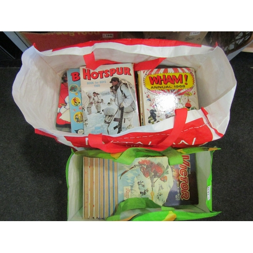 1639 - Two bags of 1960's/70's children's annuals to include the Beezer, the Hotspur and The Victor, late 1... 