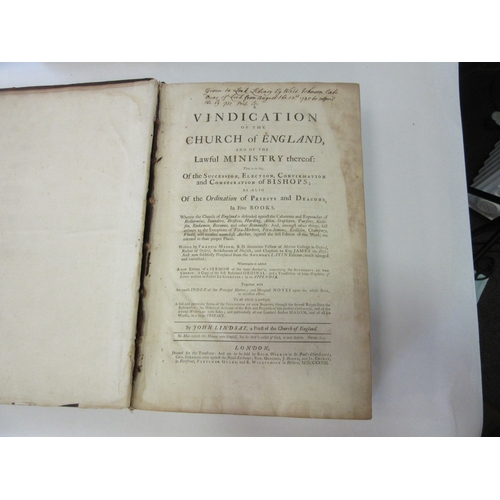 1084 - John Lindsay: 'A Vindication of the Church of England, and of the Lawful Ministry thereof: that is t... 