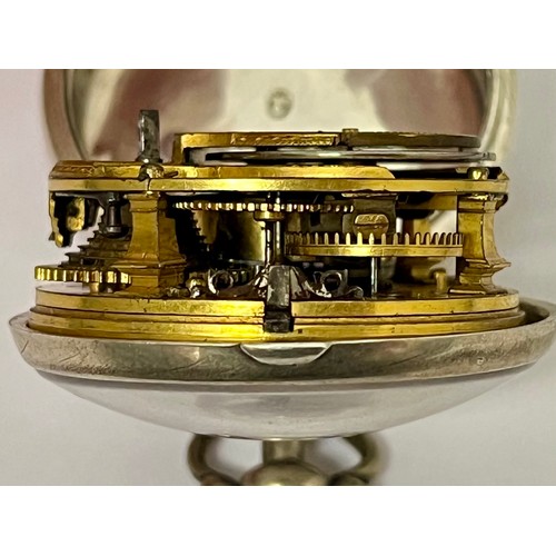 5178 - JOHN WATSON OF LONDON: A late 18th/early 19th Century silver pair cased pocket watch, enamelled Roma... 