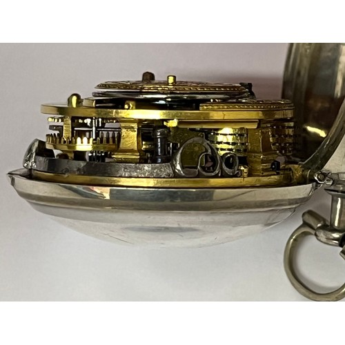 5182 - EDWARD BOLTON OF LONDON: A late 18th/early 19th Century silver pair cased pocket watch, enamelled Ro... 